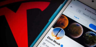 Phone screen showing Twitter profile with spacescapes