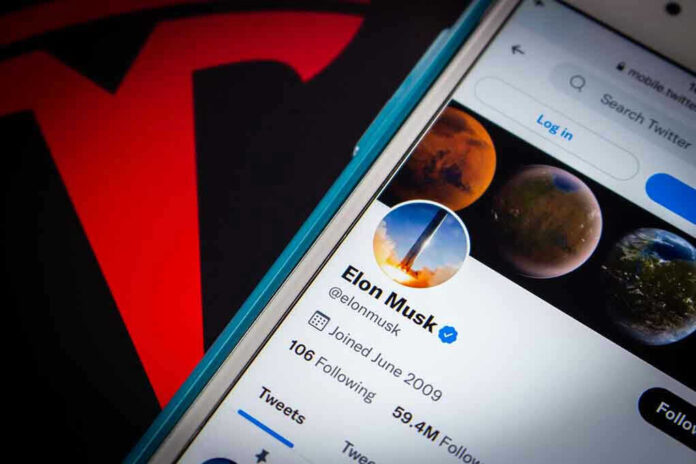 2055947921 Phone screen showing Twitter profile with spacescapes