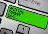 Green key with AND THE SURVEY SAYS