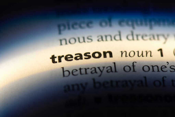 The word treason highlighted in a dictionary.