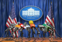 Fragile 60-Day Ceasefire Puts Key Shipping Route in Focus Multiple microphones at White House press briefing podium.