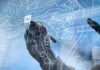 China AI Agents Raise Censorship Fears Hand drawing artificial intelligence digital circuit board.