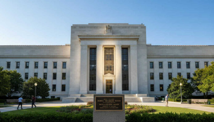 Create a featured image for the article titled: UNPRECEDENTED: DOJ TARGETS Fed Chair With CRIMINAL Subpoenas Create a high-
