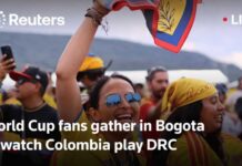 LIVE: World Cup fans gather in Bogota to watch Colombia play DRC