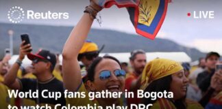 LIVE: World Cup fans gather in Bogota to watch Colombia play DRC