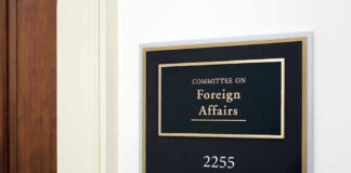 Signage for the Committee on Foreign Affairs.