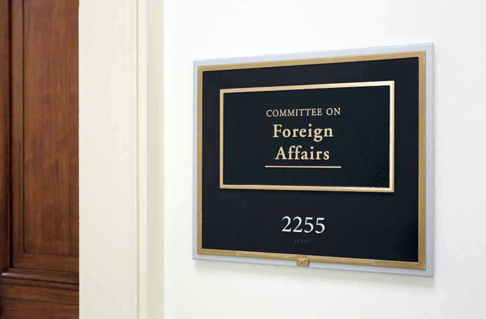 Signage for the Committee on Foreign Affairs.