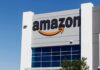 Amazon logo on a modern building facade