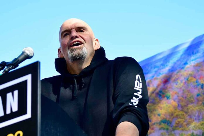 Speaker delivering a speech at an outdoor rally