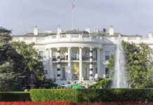 White House Renovations Spark Political Feud The White House south facade with fountain and gardens